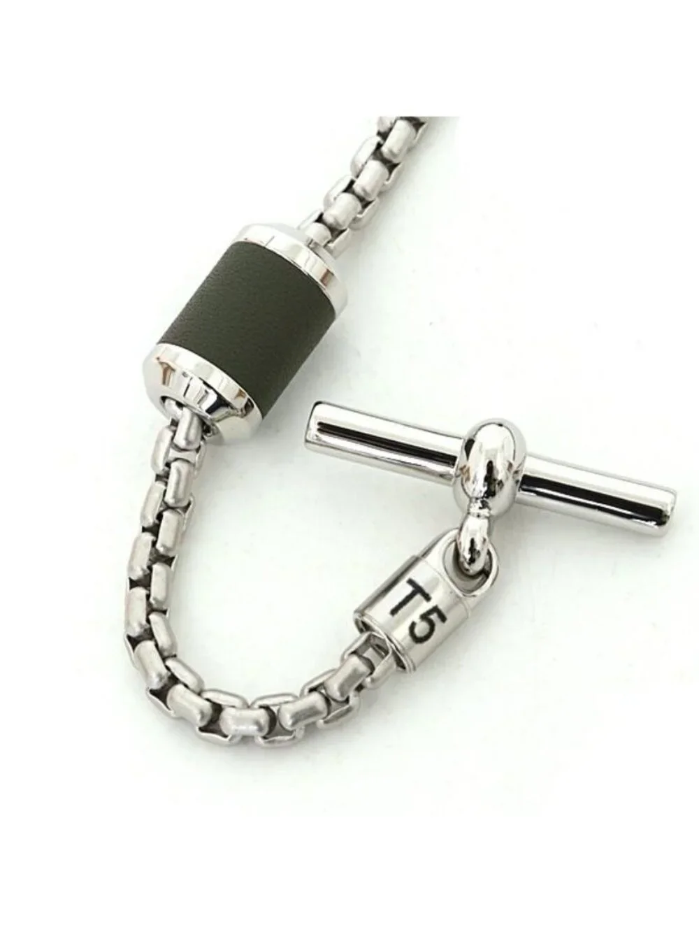 Hermes Bracelet Glenan Swift Buffalo Horn Metal Blue Silver